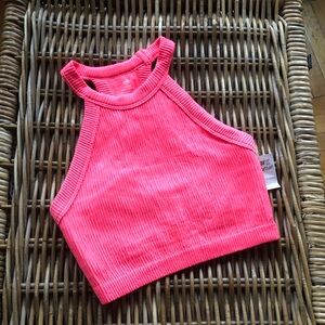 AERIE NEON PINK RIBBED TOP ☀️
